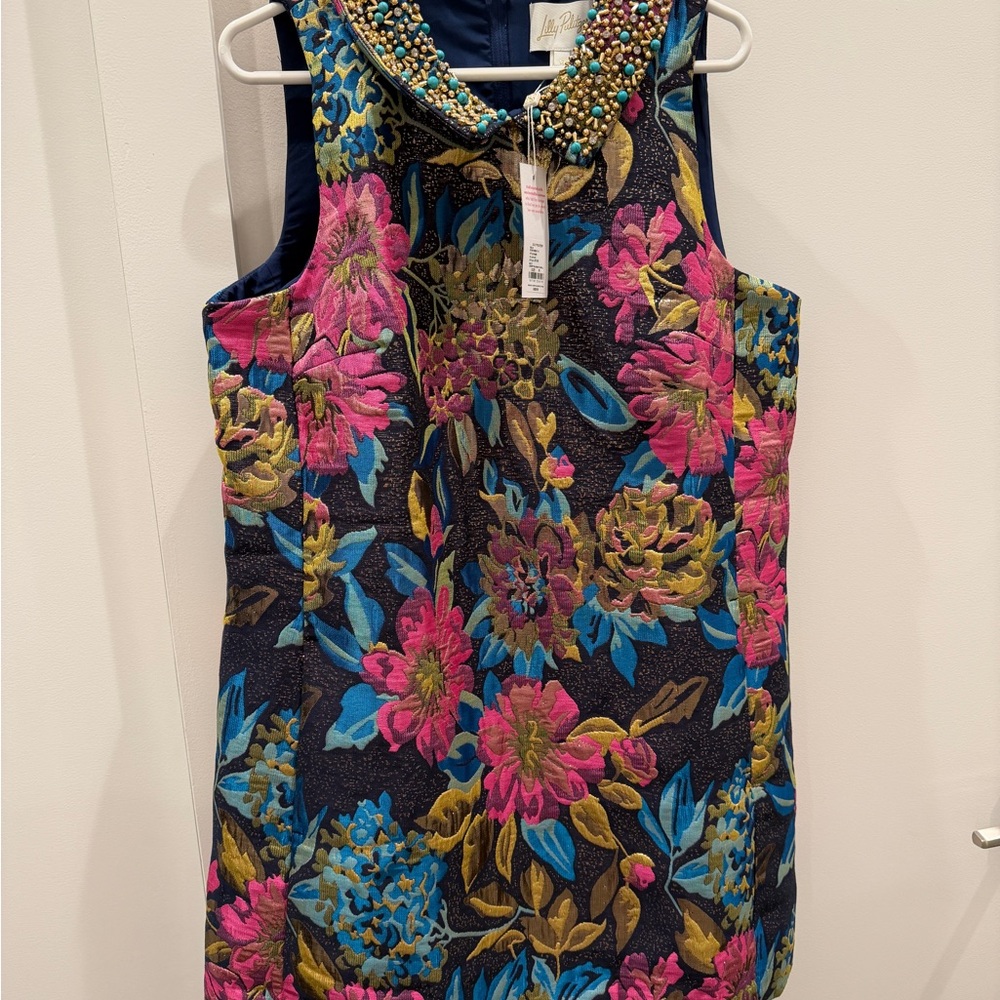 NWT Lilly Pulitzer Floral Jacquard Kelliana Beaded Shift Dress